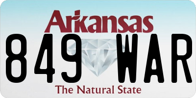 AR license plate 849WAR