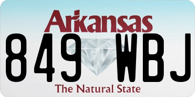AR license plate 849WBJ