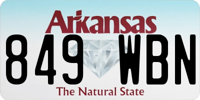 AR license plate 849WBN