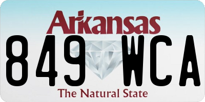 AR license plate 849WCA