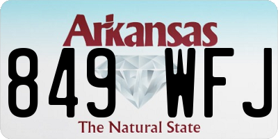 AR license plate 849WFJ