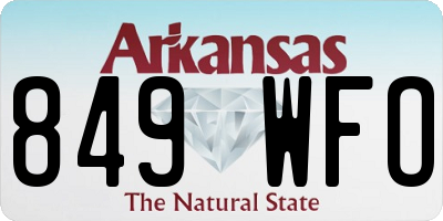 AR license plate 849WFO