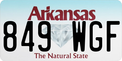 AR license plate 849WGF