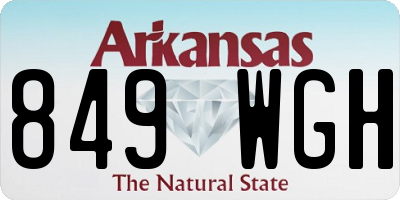 AR license plate 849WGH