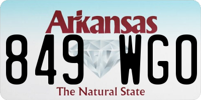 AR license plate 849WGO