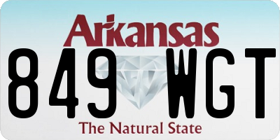 AR license plate 849WGT