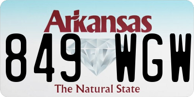 AR license plate 849WGW