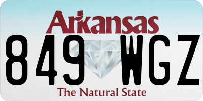 AR license plate 849WGZ