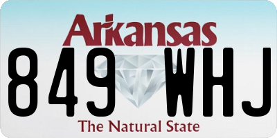 AR license plate 849WHJ
