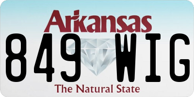 AR license plate 849WIG