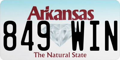AR license plate 849WIN