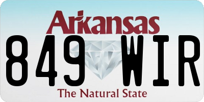 AR license plate 849WIR