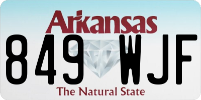 AR license plate 849WJF