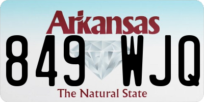 AR license plate 849WJQ