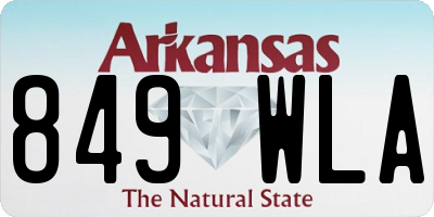 AR license plate 849WLA
