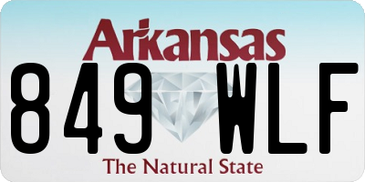 AR license plate 849WLF