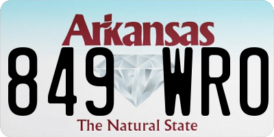 AR license plate 849WRO