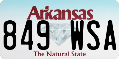 AR license plate 849WSA
