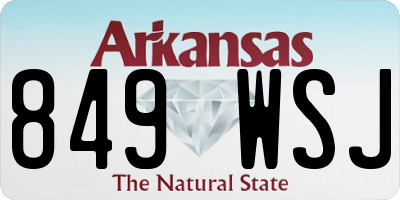 AR license plate 849WSJ