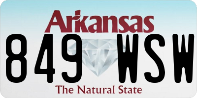AR license plate 849WSW