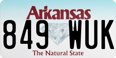 AR license plate 849WUK