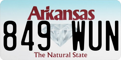 AR license plate 849WUN