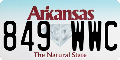 AR license plate 849WWC