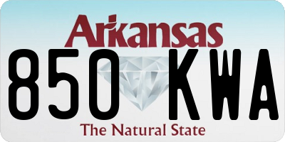 AR license plate 850KWA