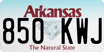 AR license plate 850KWJ