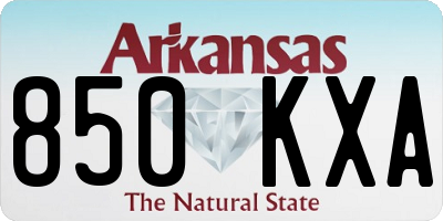 AR license plate 850KXA