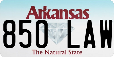 AR license plate 850LAW