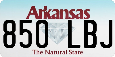 AR license plate 850LBJ