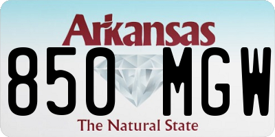 AR license plate 850MGW