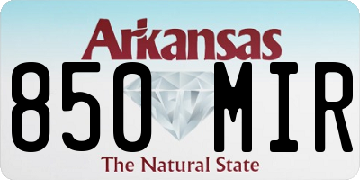 AR license plate 850MIR
