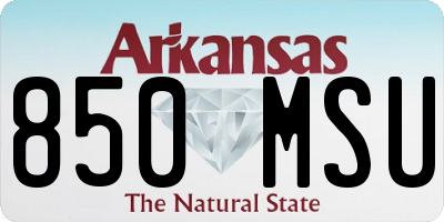 AR license plate 850MSU