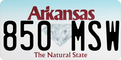 AR license plate 850MSW