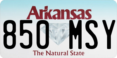 AR license plate 850MSY
