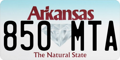AR license plate 850MTA