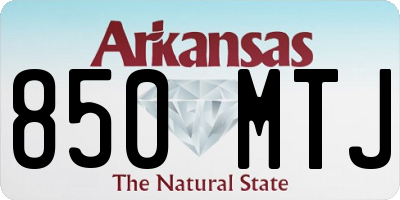 AR license plate 850MTJ