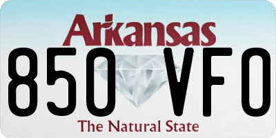 AR license plate 850VFO