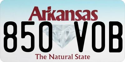 AR license plate 850VOB