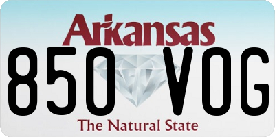 AR license plate 850VOG