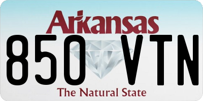 AR license plate 850VTN