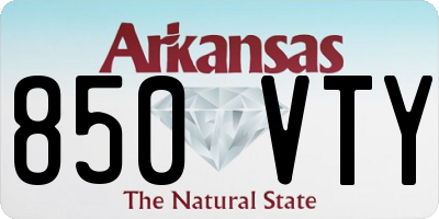 AR license plate 850VTY