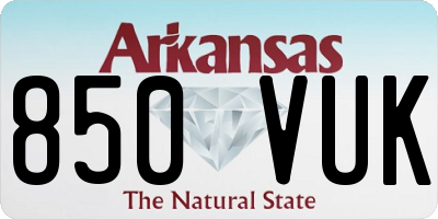 AR license plate 850VUK