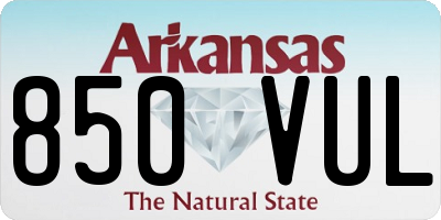 AR license plate 850VUL