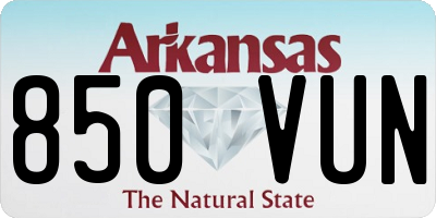 AR license plate 850VUN