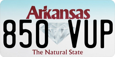 AR license plate 850VUP