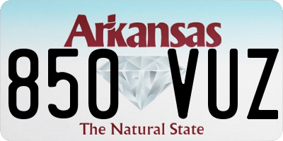 AR license plate 850VUZ