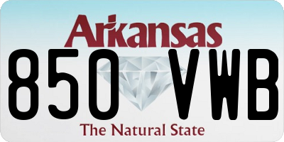 AR license plate 850VWB